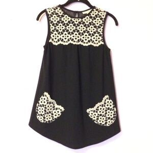 Y2K Babydoll Top Jovovich Hawk Sleeveless Wool Blend Eyelet Cottage Size 0
